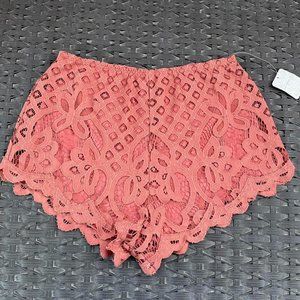 Free People Adella Lace Shorts in Copper